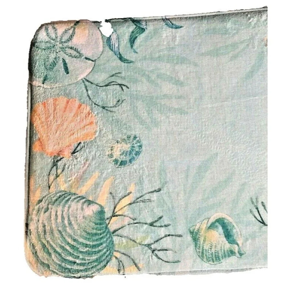 Shells Starfish Memory Foam Bathmat 18x30 Beach Summer Tropical Non-Skid